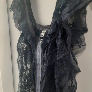 Free People Navy blue lace boho vest